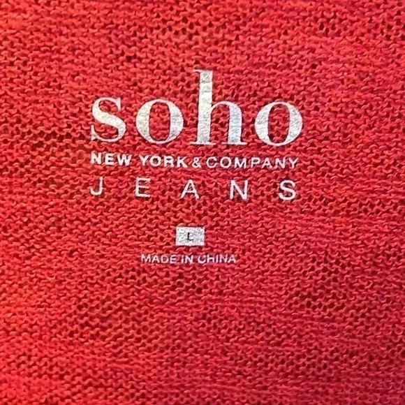 WOMENS SOHO SIZE Large‎ RED BLOUSE. - Picture 3 of 7